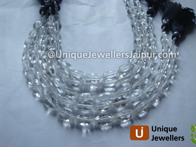 Crystal quartz Faceted Cardamom Beads